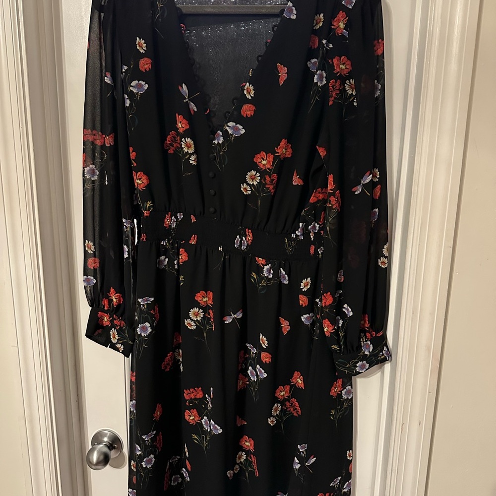 Express Floral Black Dress